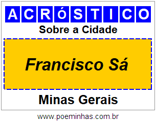 Acróstico Para Imprimir Sobre a Cidade Francisco Sá