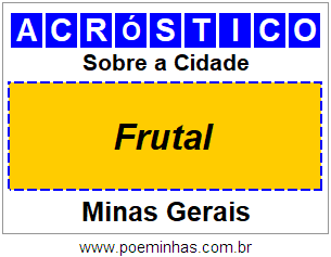 Acróstico Para Imprimir Sobre a Cidade Frutal