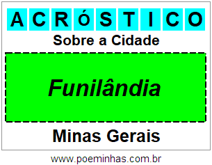 Acróstico Para Imprimir Sobre a Cidade Funilândia