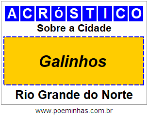 Acróstico Para Imprimir Sobre a Cidade Galinhos