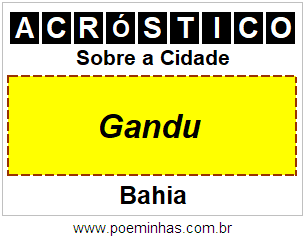 Acróstico Para Imprimir Sobre a Cidade Gandu