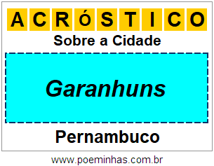 Acróstico Para Imprimir Sobre a Cidade Garanhuns