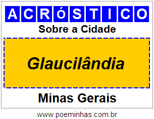 Acróstico Para Imprimir Sobre a Cidade Glaucilândia