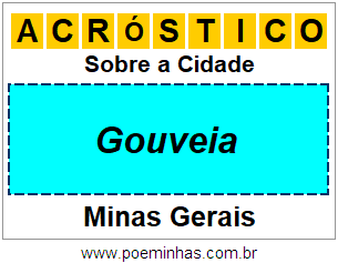 Acróstico Para Imprimir Sobre a Cidade Gouveia