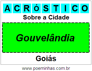 Acróstico Para Imprimir Sobre a Cidade Gouvelândia