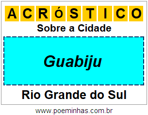 Acróstico Para Imprimir Sobre a Cidade Guabiju