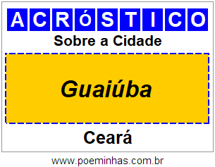 Acróstico Para Imprimir Sobre a Cidade Guaiúba