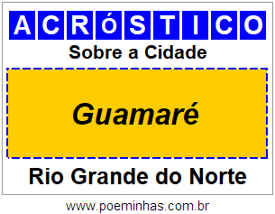 Acróstico Para Imprimir Sobre a Cidade Guamaré