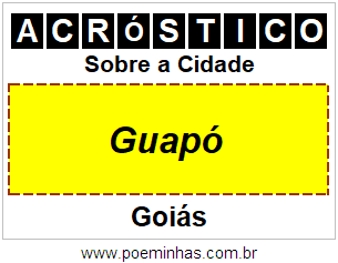 Acróstico Para Imprimir Sobre a Cidade Guapó