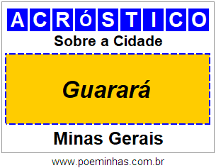 Acróstico Para Imprimir Sobre a Cidade Guarará