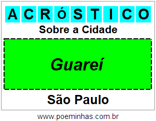 Acróstico Para Imprimir Sobre a Cidade Guareí