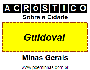 Acróstico Para Imprimir Sobre a Cidade Guidoval