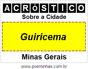 Acróstico Para Imprimir Sobre a Cidade Guiricema