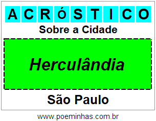 Acróstico Para Imprimir Sobre a Cidade Herculândia