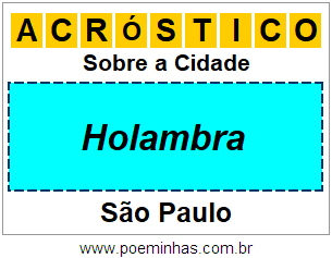 Acróstico Para Imprimir Sobre a Cidade Holambra