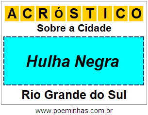 Acróstico Para Imprimir Sobre a Cidade Hulha Negra