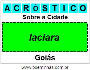 Acróstico Para Imprimir Sobre a Cidade Iaciara