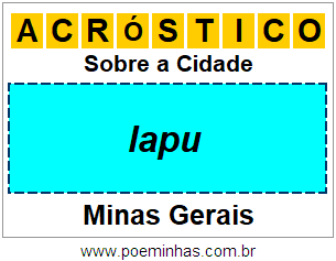 Acróstico Para Imprimir Sobre a Cidade Iapu