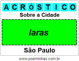 Acróstico Para Imprimir Sobre a Cidade Iaras