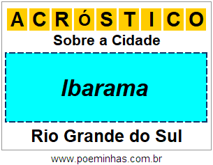 Acróstico Para Imprimir Sobre a Cidade Ibarama