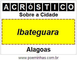 Acróstico Para Imprimir Sobre a Cidade Ibateguara