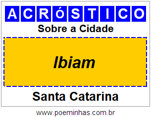 Acróstico Para Imprimir Sobre a Cidade Ibiam