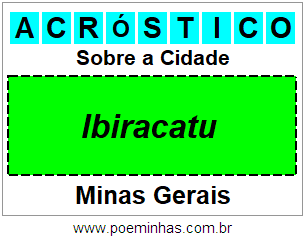 Acróstico Para Imprimir Sobre a Cidade Ibiracatu