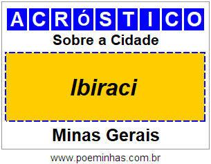 Acróstico Para Imprimir Sobre a Cidade Ibiraci