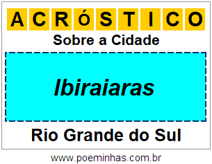 Acróstico Para Imprimir Sobre a Cidade Ibiraiaras