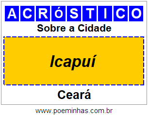 Acróstico Para Imprimir Sobre a Cidade Icapuí