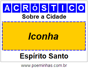 Acróstico Para Imprimir Sobre a Cidade Iconha