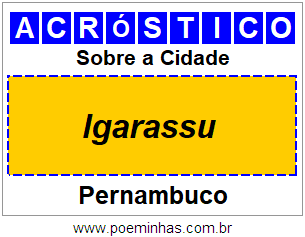 Acróstico Para Imprimir Sobre a Cidade Igarassu