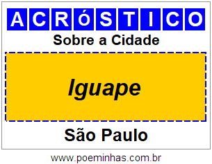 Acróstico Para Imprimir Sobre a Cidade Iguape