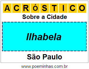 Acróstico Para Imprimir Sobre a Cidade Ilhabela