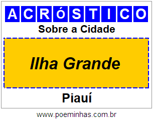 Acróstico Para Imprimir Sobre a Cidade Ilha Grande