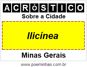 Acróstico Para Imprimir Sobre a Cidade Ilicínea