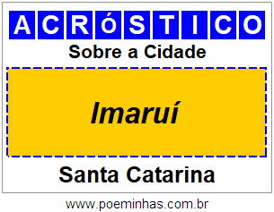 Acróstico Para Imprimir Sobre a Cidade Imaruí