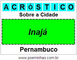 Acróstico Para Imprimir Sobre a Cidade Inajá