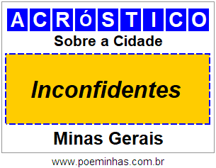 Acróstico Para Imprimir Sobre a Cidade Inconfidentes