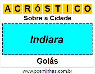 Acróstico Para Imprimir Sobre a Cidade Indiara