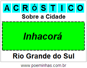 Acróstico Para Imprimir Sobre a Cidade Inhacorá