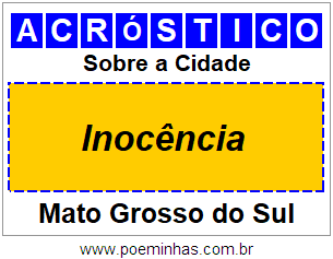 Acróstico Para Imprimir Sobre a Cidade Inocência