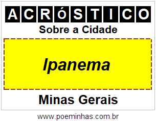 Acróstico Para Imprimir Sobre a Cidade Ipanema