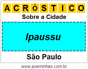 Acróstico Para Imprimir Sobre a Cidade Ipaussu