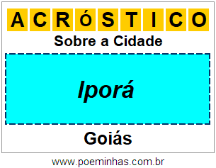 Acróstico Para Imprimir Sobre a Cidade Iporá