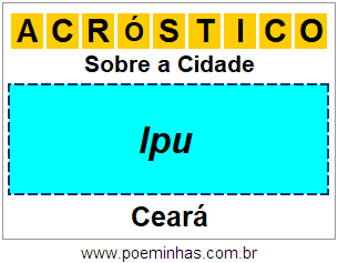 Acróstico Para Imprimir Sobre a Cidade Ipu