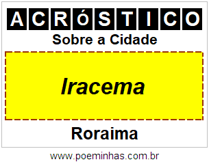 Acróstico Para Imprimir Sobre a Cidade Iracema