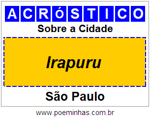 Acróstico Para Imprimir Sobre a Cidade Irapuru