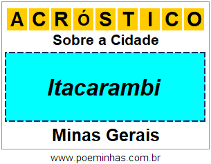 Acróstico Para Imprimir Sobre a Cidade Itacarambi