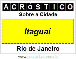 Acróstico Para Imprimir Sobre a Cidade Itaguaí